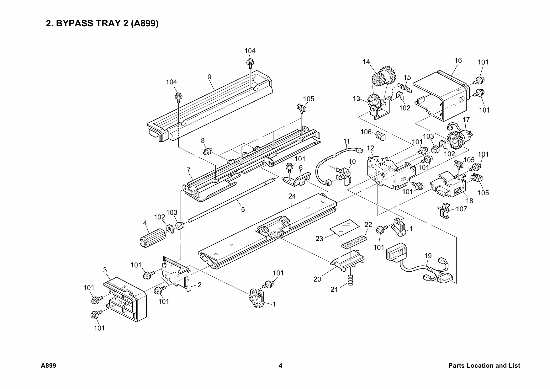 RICOH Options A899 BY-PASS-TRAY-TYPE-270 Parts Catalog PDF download-5